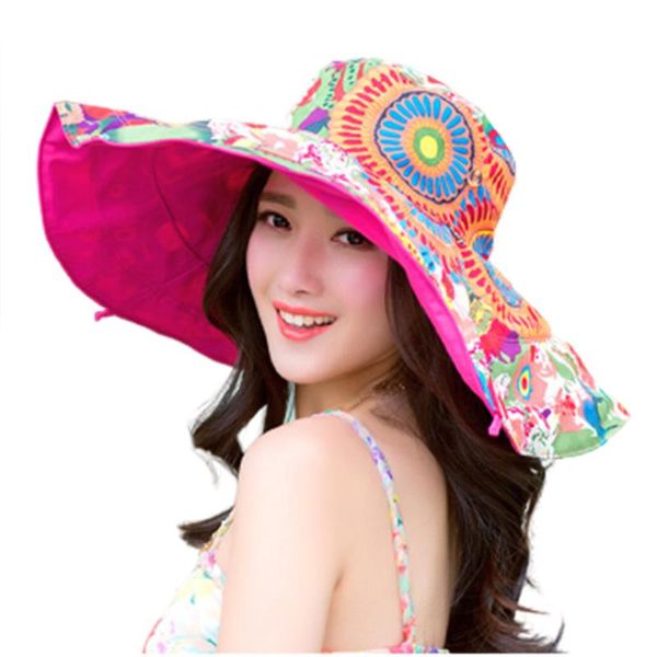 

wide brim hats 2021 women sun protection cap, collapsible hat for beach/ seaside/ garden, blue/ khaki/ beige/ rosy/ watermelon red, Blue;gray