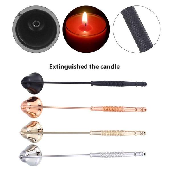 

candle extinguisher noble bell shape snuffer for wedding el stainless steel silvery/rose gold/golden/black candles