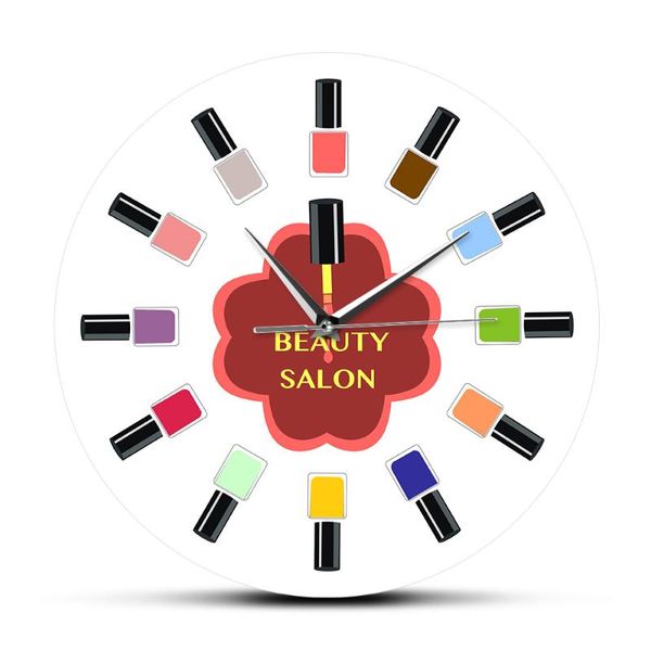 

wall clocks fashion nail shapes beauty salon clock 12 colorful polish type guide art makeup gifts