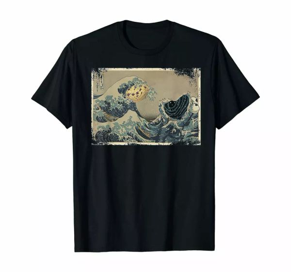 

The Great Wave Off Cookiemonsta Cookie Great Off Kanagawa Mashup Black Tshirt, White;black