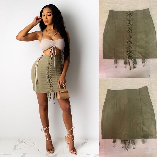 

women's fashion casual bandage for eye drawstring skirt skirts, Black