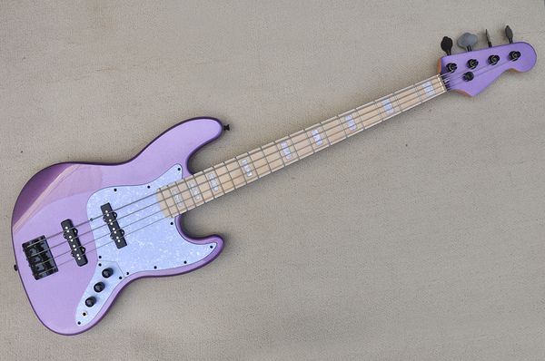 

factory custom 4 and 5 strings electric bass guitar metal purple color maple fingerboard offer customized