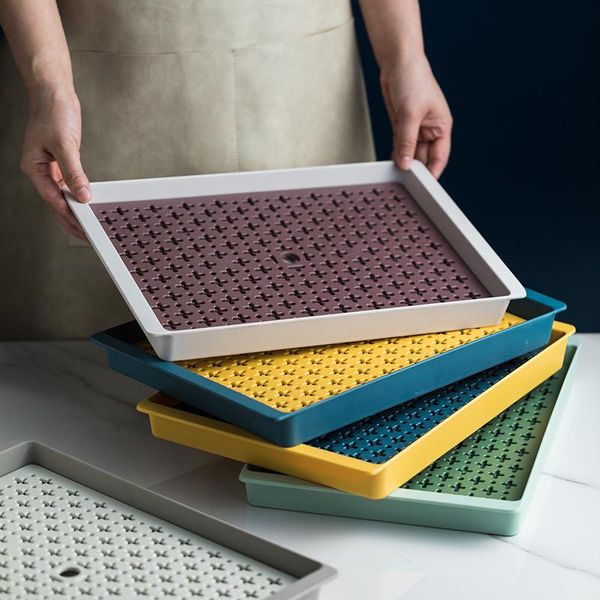 

kitchen storage & organization plastic drain trays tea tray home rectangular office drinkware organizer draining solid color