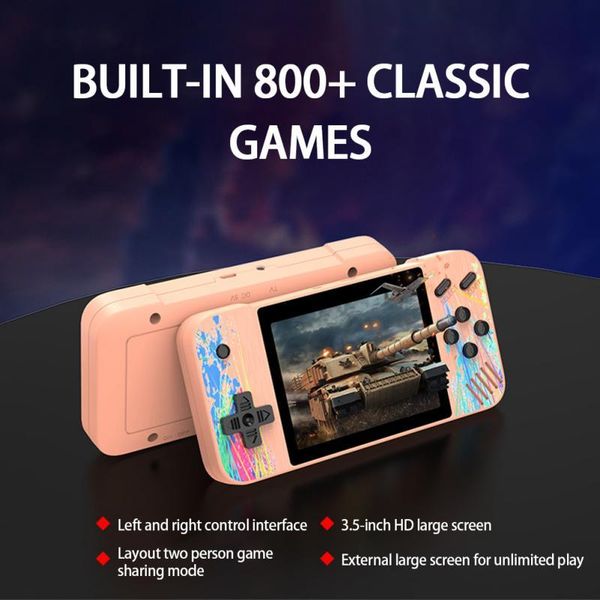 

portable game players retro mini handheld video console 8-bit 3.5 inch color lcd kids player built-in 800+