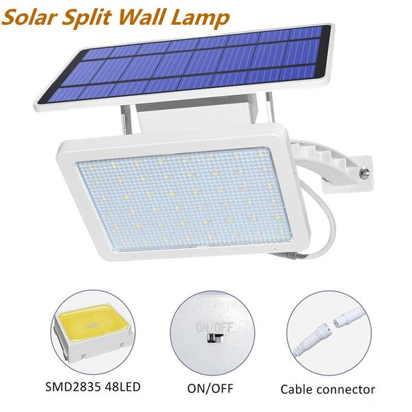 

outdoor wall lamps 48 led solar lamp 800lm powered split security lights with adustable angle for garage yard entryways patio