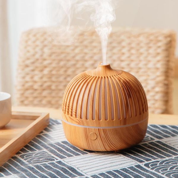 

ancient rhyme ultrasonic air humidifier deskessential oil aroma diffuser night light wooden grain mist maker humidifiers