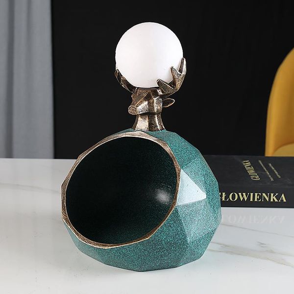 

storage bottles & jars luxury resin marble pattern deer box high-end phnom penh head crystal ornaments home key jewelry tray gift