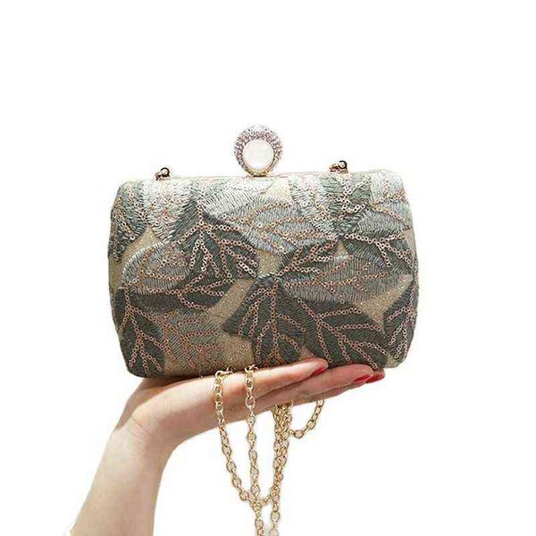 

2021 new women sequins evening clutch bling embroidery wallets banquet bags for diamond ring mn1342