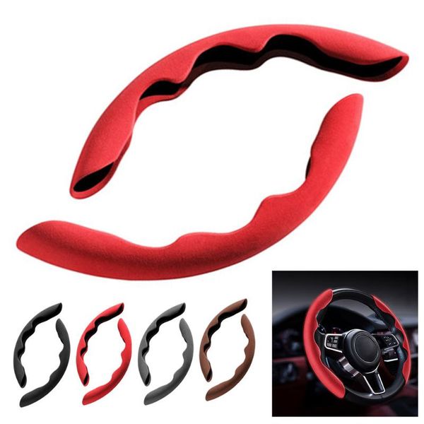 

steering wheel covers 2pcs general four seasons car suede cover handle anti-slip protection non-slip auto