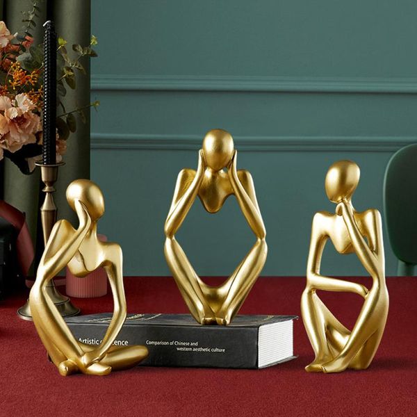 

decorative objects & figurines light luxury nordic abstract thinker statue home furnishings modern accessories living room model mini orname