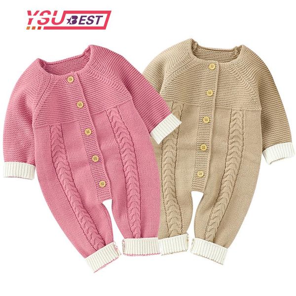 

jumpsuits baby rompers clothes winter 0-24m born girl boy knitted infant kids outfits long sleeve cotton overalls solid color, Blue