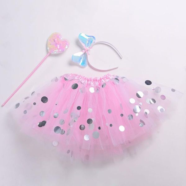 

european and american skirts, mesh tutu children's dance candy-colored short fairy sticks, he skirts, Blue