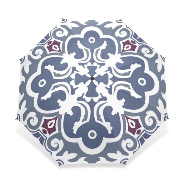 

umbrellas personality design umbrella rain brand three folding male and female symmetry pattern for wife