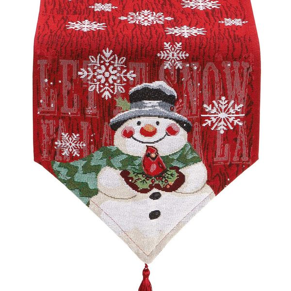 

snowman knight pattern table runner, high-quality home decoration, beautiful and durable, easy to organize