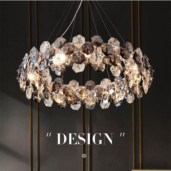 Moderne Luxus Schlafzimmer Überzogene Gold Metall E14 Led Anhänger Lichter Glanz Hexagon K9 Kristall Kabel Hängen Lampe Foyer Suspend lampen