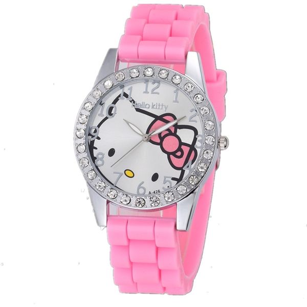 

popular children's female student cartoon silicone watch korean kt lovely gift watch