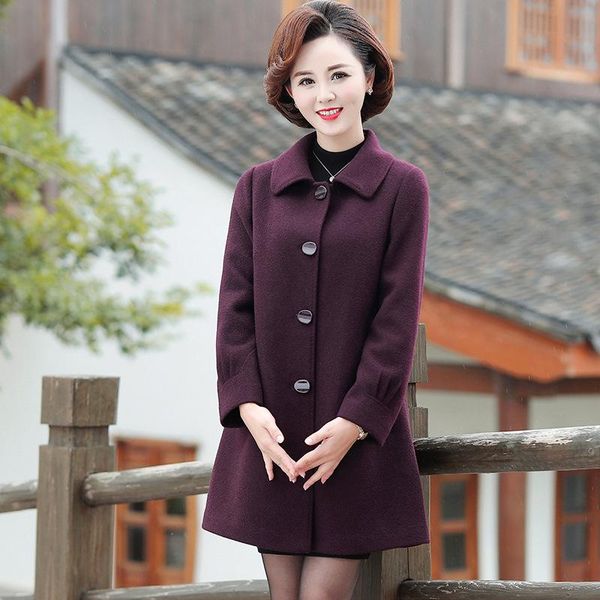

women's wool & blends middle-aged mother qiu dong outfit 2021 imitated mink oat brim pure color and old fur coat, Black