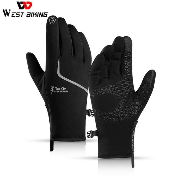 

road bicycle gloves winter warm outdoor sports glove reflective antiskid touchscreen accessories m315 cycling, Black