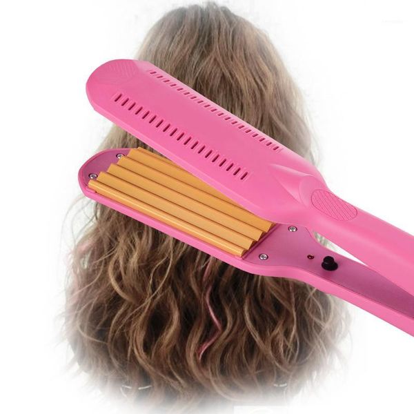 

professional hair curler crimper ceramic corrugated curling iron styler electric corrugation wave styling tools1, Black