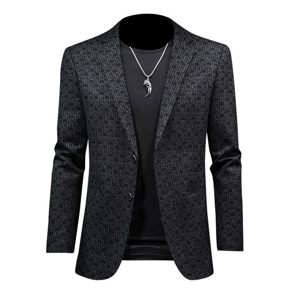 

men's suits & blazers brand clothing fashion casual slim fit suit jacket printing masculine blazer coats s-4xl, White;black