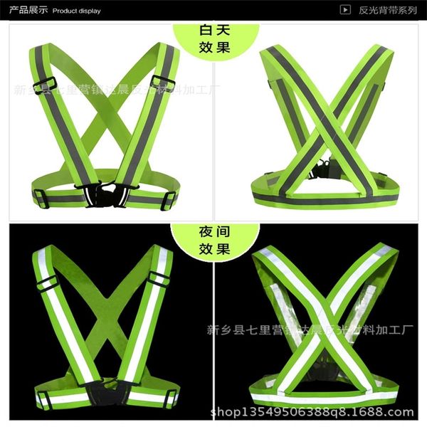 

F4Rx riding suspenders high warning riding vest vesthigh elastic reflective warning strap reflective elastic strap, Black;white