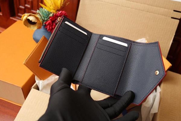 

wallets high-grade grey leather wallet fashion luxury short, Red;black