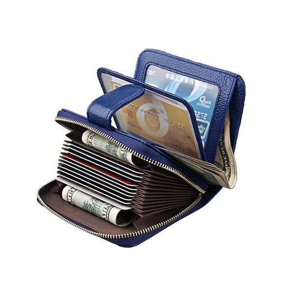 

wallets cowhide ladies wallet bank card coin purse women small portomonee bifold rfid girl money bag, Red;black