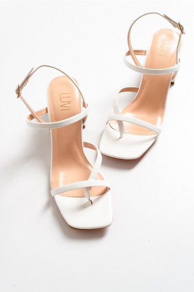 

sandals women's white japanned leather high-heeled 578, Black