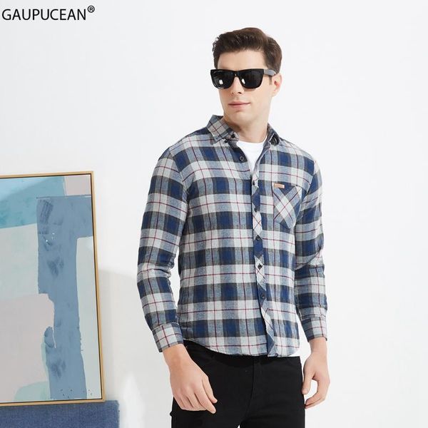 

men's casual shirts 100% cotton quality easy care anti-pilling big size spring summer autumn man fashion male plaid long sleeve men shi, White;black
