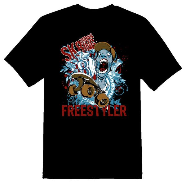 

urban skating frestyler 470 black or white tee shirt, White;black