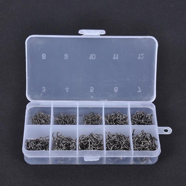 

fishing hooks carbon steel fish hook barbed 500pcs 3#-12# series in fishhooks worm pond bait holder jig hole accessories pesca