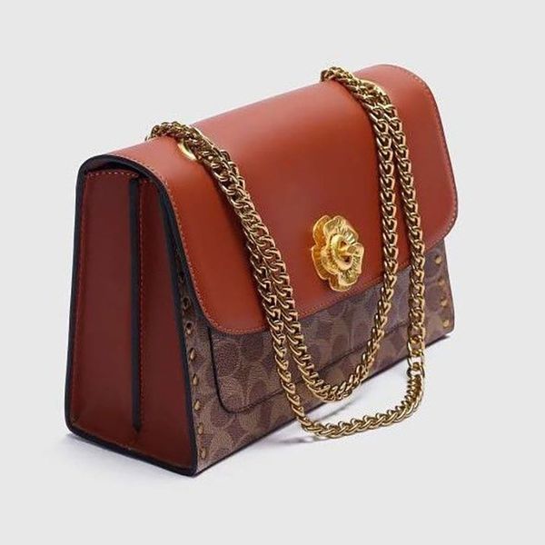 

outlet outlet mellia women's bag trend fashion rivet color matching single shoulder cross carry chain old flower underarm luxuryss desi