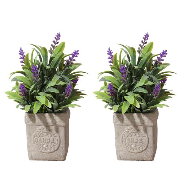 

decorative flowers & wreaths 2pcs simulation potted artificial plant el fake lavender bonsai deskparty gift bedroom home decor small liv