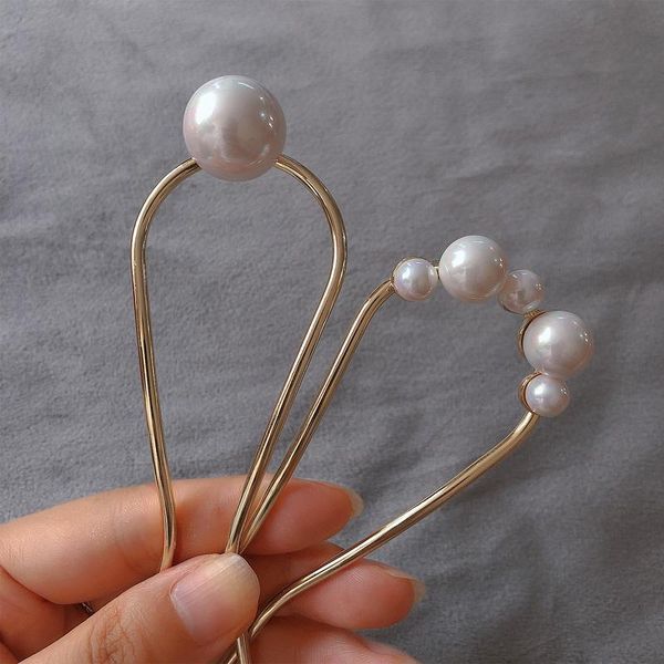 

hair clips & barrettes muylinda women shell pearls sticks u sharpe hairpin for bride wedding accessories, Golden;silver