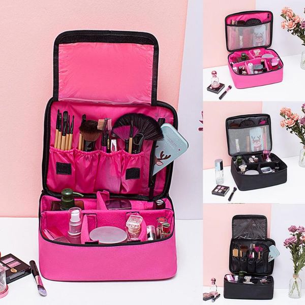 

women professional large makeup bag cosmetic case multifunction storage waterproof portable travel make up organizer toiletry bags & cases