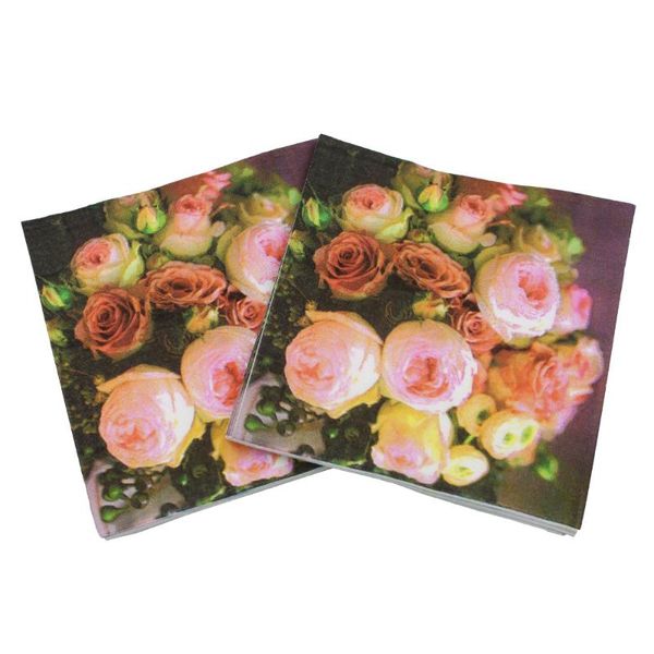 

disposable dinnerware 20pcs/lot 33*33cm flower color printed napkins vintage tableware napkin festival facial tissue party paper #t20