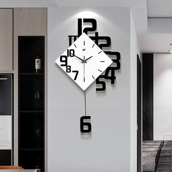 

wall clocks swing clock modern design nordic style living room digital home decor creative bedroom silent
