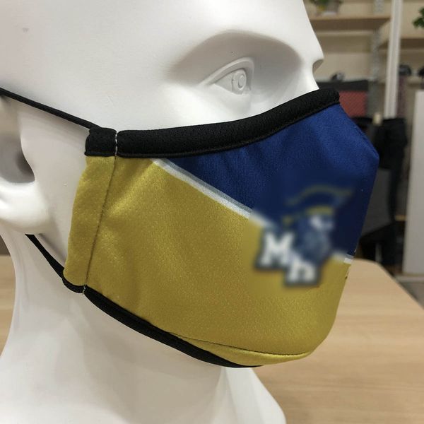 

color slant digital block printing pocket mask made of breathable pinhole polyester fabric