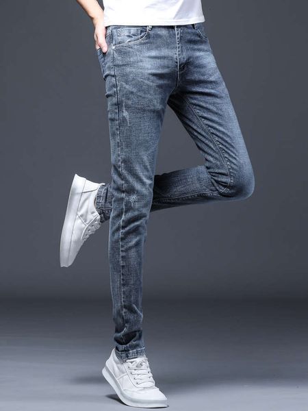 

men's jeans thin stretch for men in spring and summer love 56lt, Blue