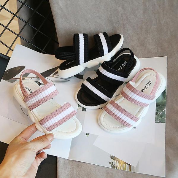 

boys girls' sandals toddler baby non-slip kids summer breathable beach shoes children bohemian princess sandalies, Black;red