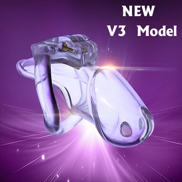 

2022 adultshop resin 4 size male natural latest cock design cage with 4 penis ring bondage lock v3 chastity device bdsm toy 3 color a380-1