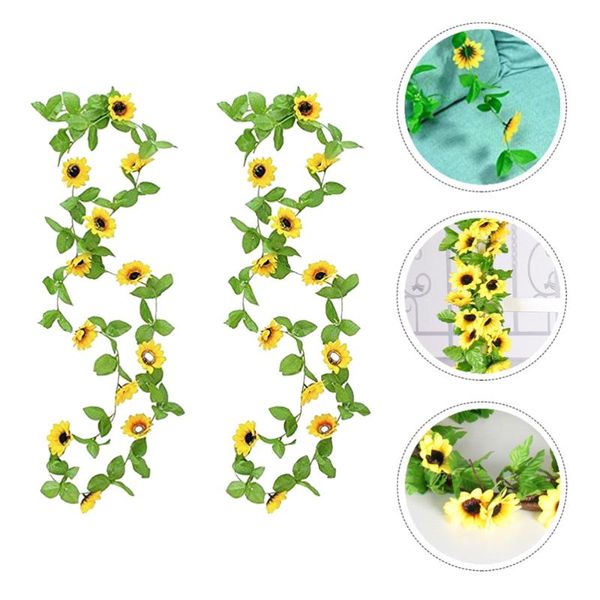 

decorative flowers & wreaths 2pcs 2.4m fake sunflower vines artificial home party garden crafts