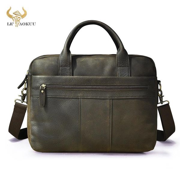 

crazy horse leather design vintage business briefcase 15" lapdocument case fashion attache messenger bag tote portfolio 9022 briefcases