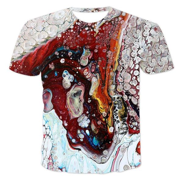 

men's t-shirts casual fashion 3d abstract art printing 2021 summer short-sleeved round neck and women's sports t-shirt, White;black