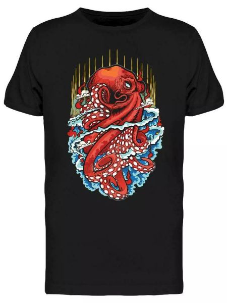 

squid design tee men's -image by shutterstock, White;black