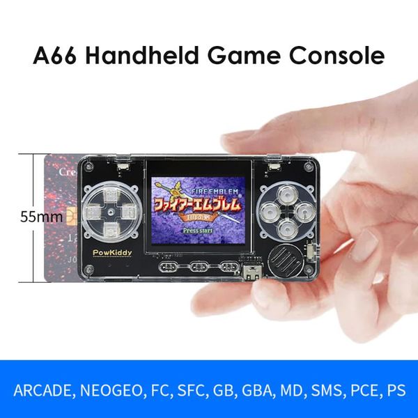 

powkiddy a66 portable handheld retro game consoles 2.0 inch ips lcd console gaming mini videogames machine player players