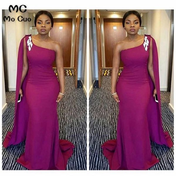 

party dresses 2021 african mermaid evening long elastic satin one shoulder prom gown dress custom made, White;black