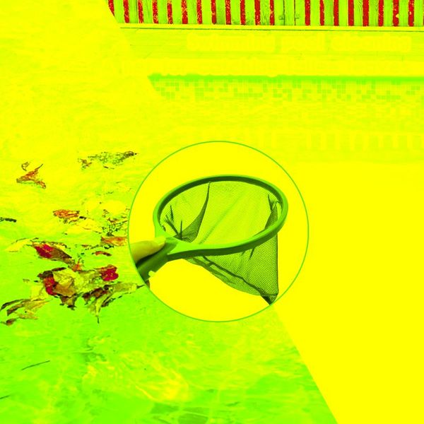

pool skimmer net heavy duty leaf rake cleaning tool fine mesh bag catcher home outdoor swimming cleaner accessories #4 &