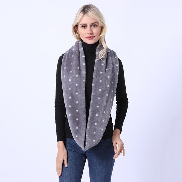 

imitation rex rabbit hair scarf women's warm pure color thickened fur in winter 211207, Silver