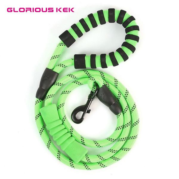 

dog collars & leashes glorious kek leash rope reflective double handles walking leads soft foam handle long nylon pet running tracking